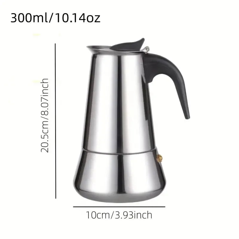 Premium Stainless Steel Moka Pot - Italian Style Espresso Maker