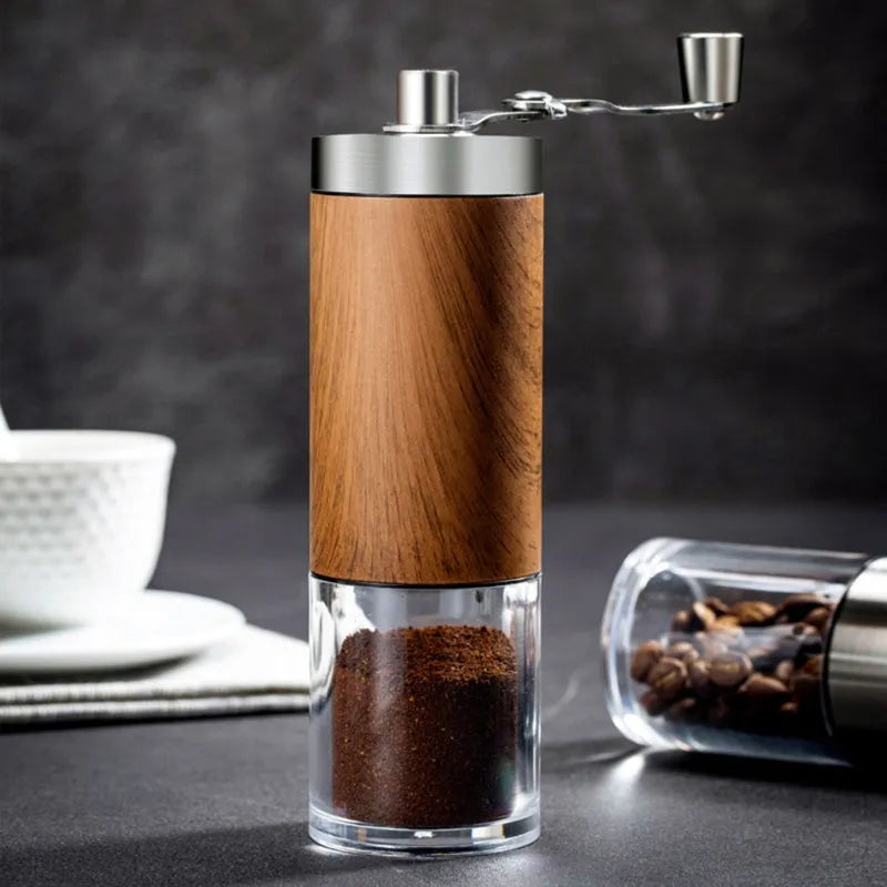 Manual Coffee Beans Grinder - Stainless Steel Wooden Handle