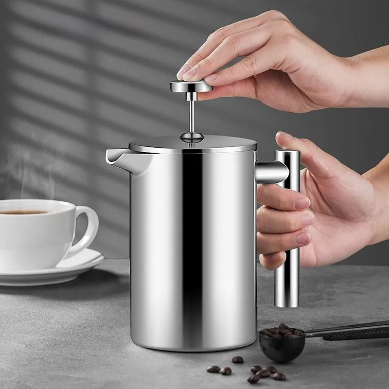 Stainless Steel French Press Triple-layer Pressing Pot