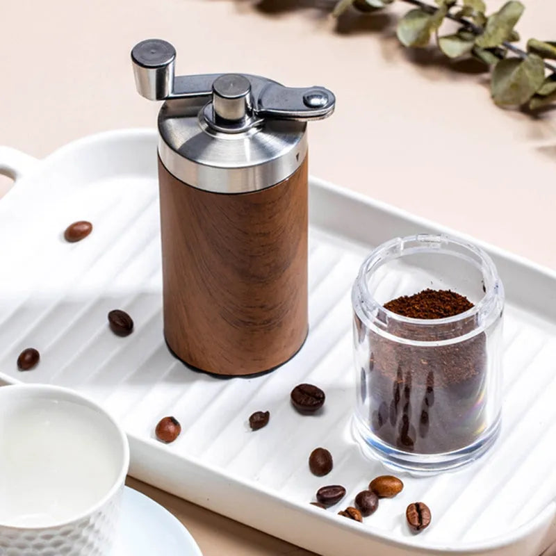 Manual Coffee Beans Grinder - Stainless Steel Wooden Handle